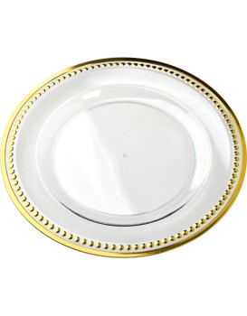 Dekorativní talíř BLANCHE CLEAR 33 cm zlatý