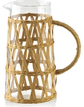 Skleněný džbánek s opletením BOHO 1,1 L transparentní
