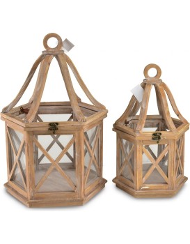 Sada 2 ks luceren LOKKE Hexagon XL+L hnědá