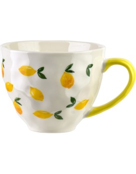 Porcelánový hrnek LIMONE 400 ml bílý/žlutý