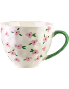 Porcelánový hrnek FLORELLA 400 ml růžovo-bílý