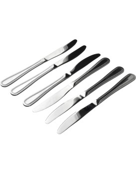Sada 6 ks příborových nožů CHAMILE 22 cm stříbrná