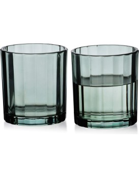 Sada 4 ks sklenic ELISE STRIPES 310 ml zelená/čirá
