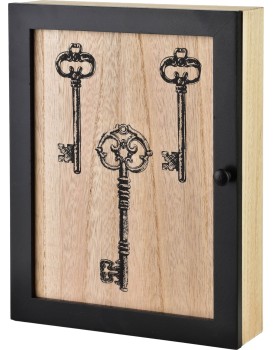 Skříňka na klíče STACY Key 26x20 cm hnědá/černá