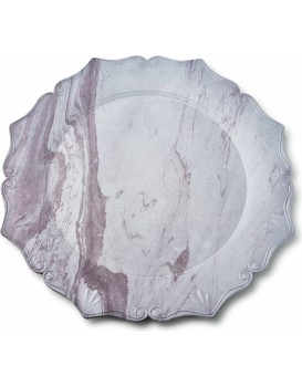 Dekorativní podtalíř BLANCHE V 33 cm růžový mramor