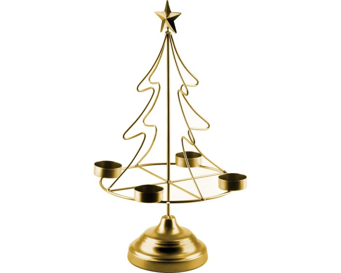 Vánoční svícen Br4on SANTA LILA 38 cm zlatý