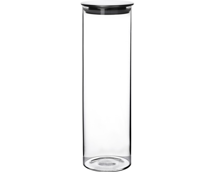 Skleněná dóza MODERN KITCHEN Silver 1250 ml čirá