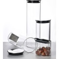 Skleněná dóza MODERN KITCHEN Silver 1250 ml čirá