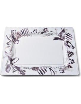 Dekorativní servírovací tác BLANCHE FESTIVE III 31,5 cm bílý s vánočním motivem