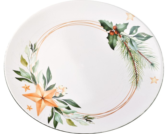 Dekorativní podtalíř BLANCHE FESTIVE VII 33 cm bílý s vánočním motivem