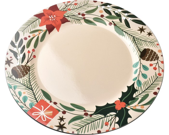 Dekorativní podtalíř BLANCHE FESTIVE VI 33 cm bílý s vánočním motivem
