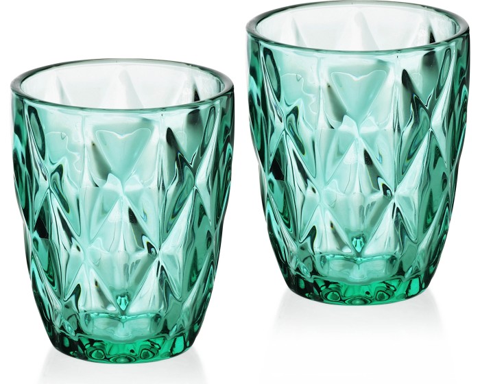 Sada 6 ks sklenic ELISE 250 ml čirá/tyrkysová