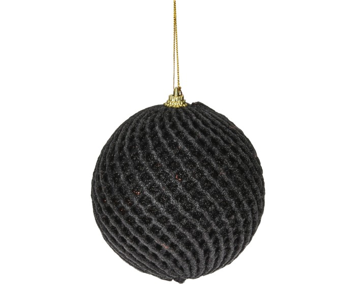 Ozdobná závěsná baňka Black Ball 12 cm černá