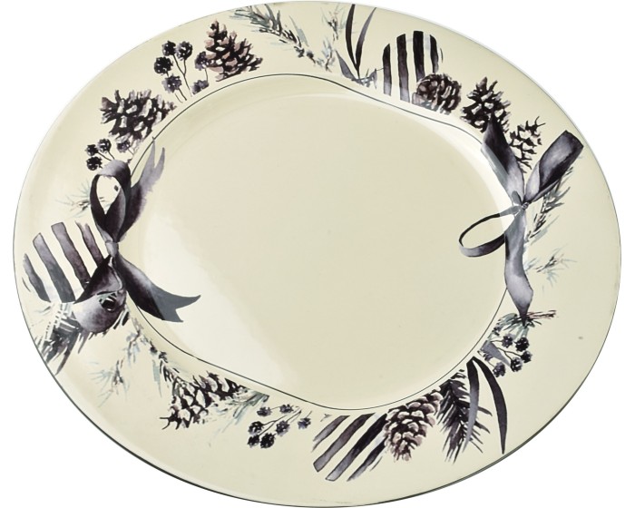 Dekorativní podtalíř BLANCHE FESTIVE IV 33 cm bílý s vánočním motivem