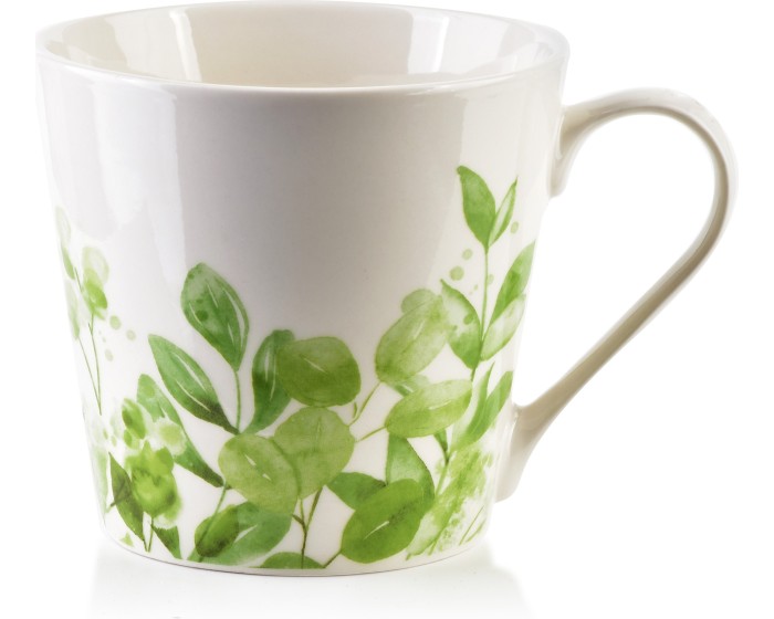 Porcelánový hrnek EDDY II 400 ml bílý/zelený