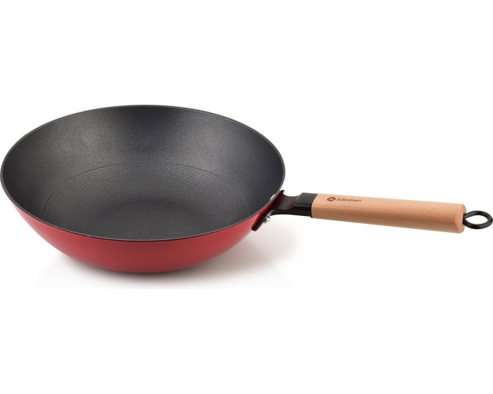 Litinová wok pánev RODE 30 cm červená