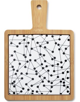 Servírovací prkénko MODERN KITCHEN 17x25 cm hnědá/bílá