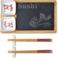 Servírovací sada na sushi SUSHIBO RED pro dvě osoby