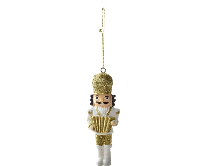 Vánoční závěsná figurka SANTA LILA 10 cm zlatá/bílá