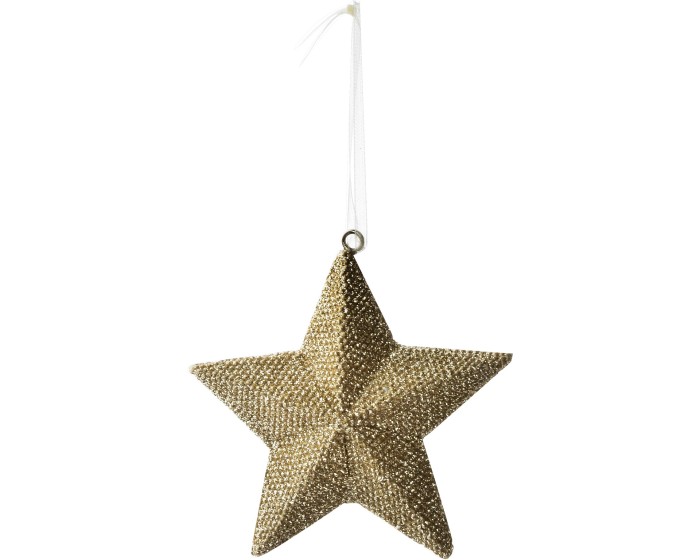 Vánoční závěsná hvězda SANTA LILA 9 cm zlatá