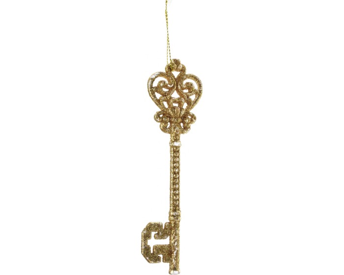 Vánoční závěsný klíč SANTA LILA 14,5 cm zlatý