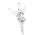 Vánoční závěsná figurka SANTA LILA BALET 14 cm transparentní/stříbrná
