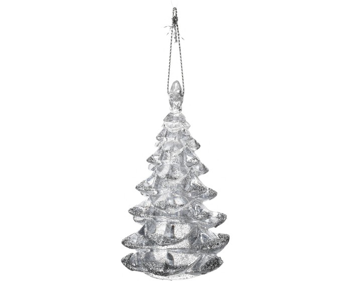 Vánoční závěsný stromeček SANTA LILA 9,5 cm stříbrný