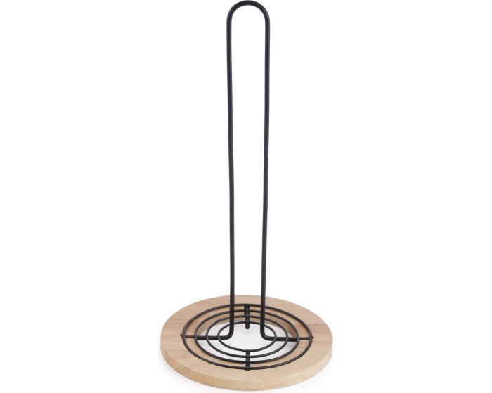 Držák na kuchyňské utěrky MODERN KITCHEN 15x31 cm černé/kaučukové dřevo