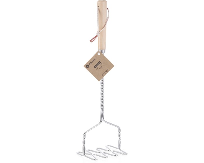Kuchyňské šťouchadlo MODERN KITCHEN 8x10x34 cm stříbrné/přírodní dřevo