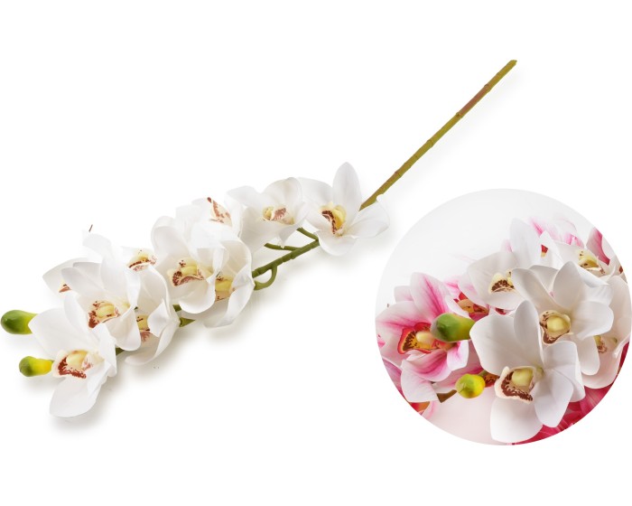 Umělá květina VIRIDIS ORCHID 74 cm bílá