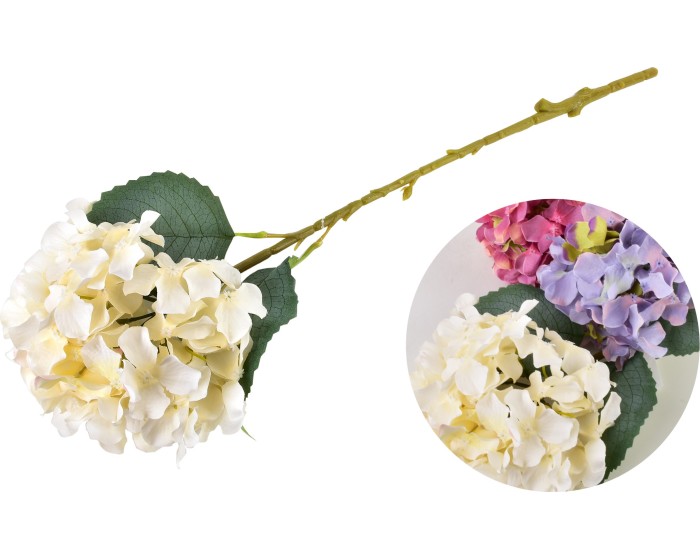 Umělá květina VIRIDIS HORTENSIE 62x16 krémová