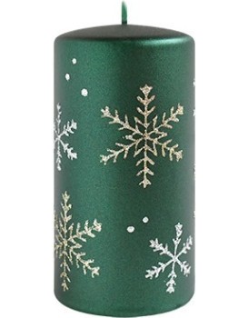 Vánoční svíčka FROST 17,5 cm zelená