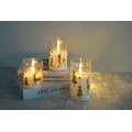 Vánoční LED svíčka Nikolao II 7,5x15 cm bílá