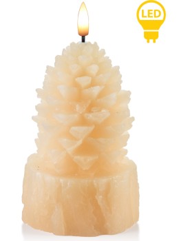 Vánoční LED dekorativní svíčka Nikolao Tre 15,5 cm krémová