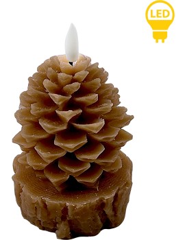 Vánoční LED dekorativní svíčka Nikolao Tre 15,5 cm hnědá