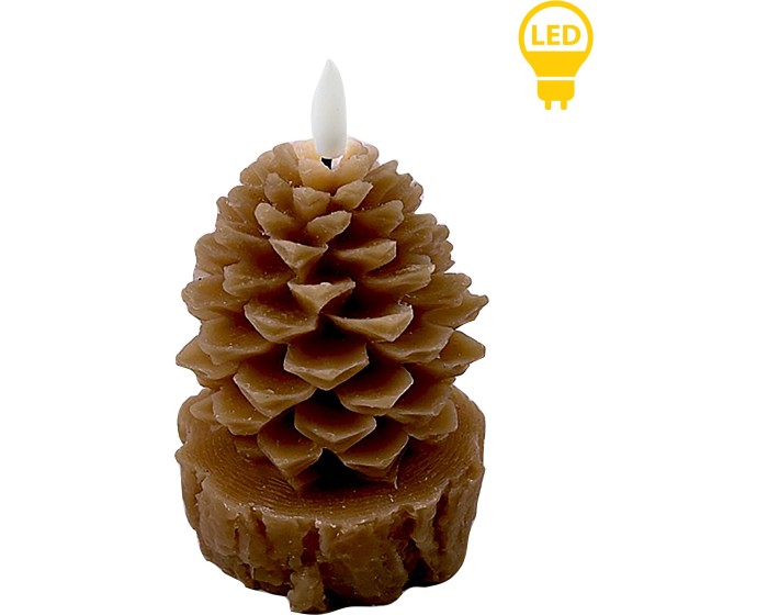 Vánoční LED dekorativní svíčka Nikolao Tre 15,5 cm hnědá
