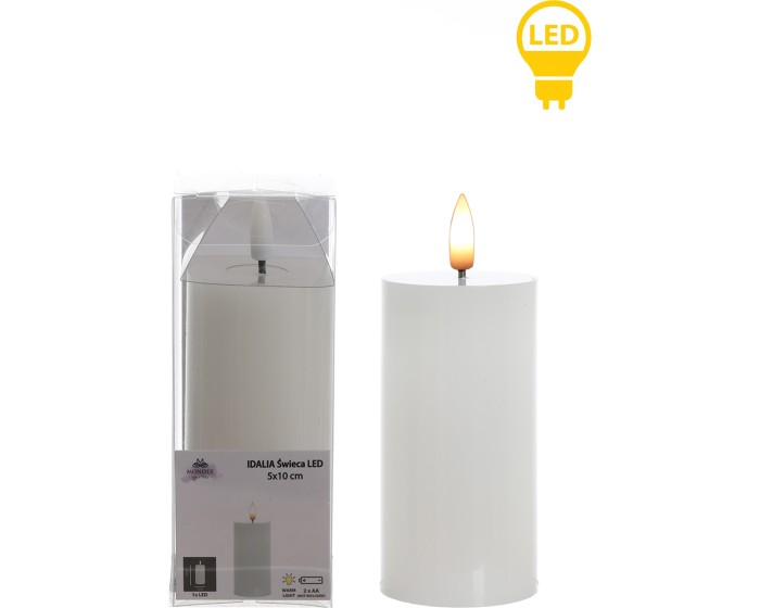 LED svíčka IDALIA 13 cm bílá