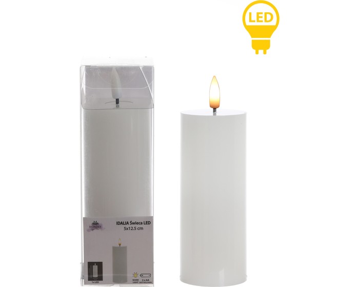 LED svíčka IDALIA 16 cm bílá