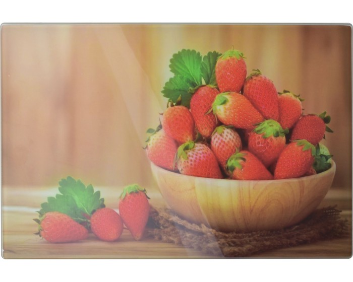 Skleněné krájecí prkénko Aria STRAWBERRIES 20x30 cm vícebarevné