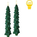 Sada 2 ks vánočních LED svíček Nikolao 5x26 cm zelená