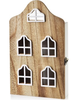 Dřevěná skříňka na klíče STACY 17,5x5,5x29,5 cm hnědá