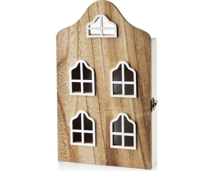 Dřevěná skříňka na klíče STACY 17,5x5,5x29,5 cm hnědá