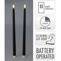 Sada 2 ks LED vysokých svíček s časovačem Aliya 38 cm černá