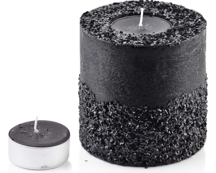 Malý moderní svícen Diament 12 cm černý
