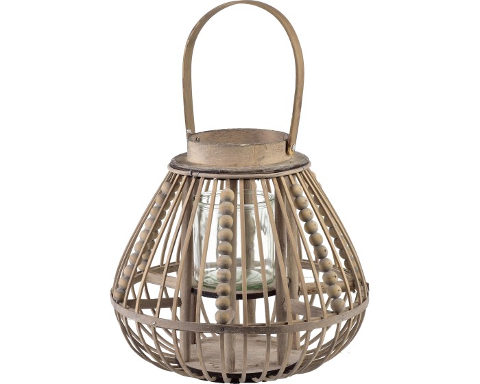 Proutěná lucerna LUCIE Grey 30x28 cm šedá