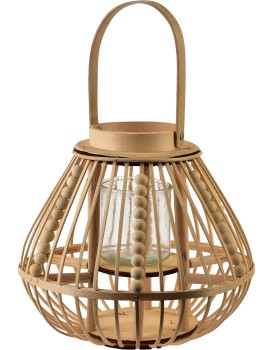 Proutěná lucerna LUCIE Natural 30x28 cm hnědá
