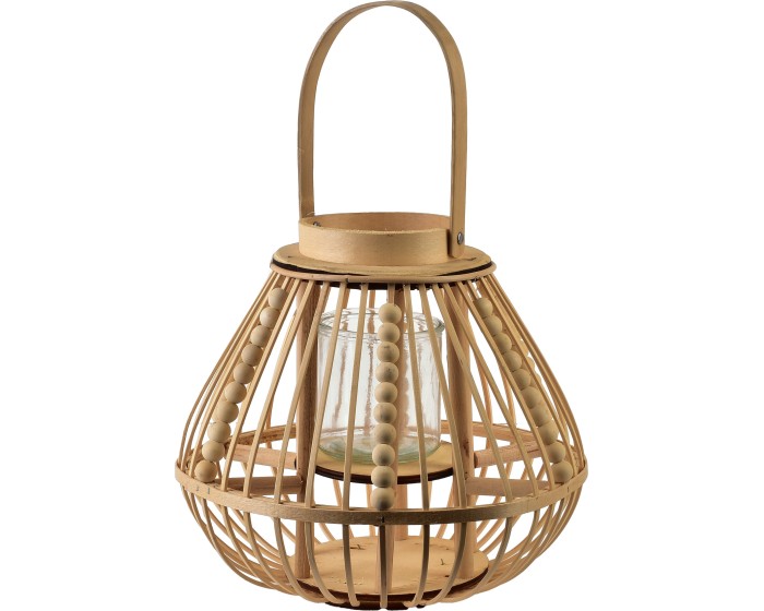 Proutěná lucerna LUCIE Natural 30x28 cm hnědá