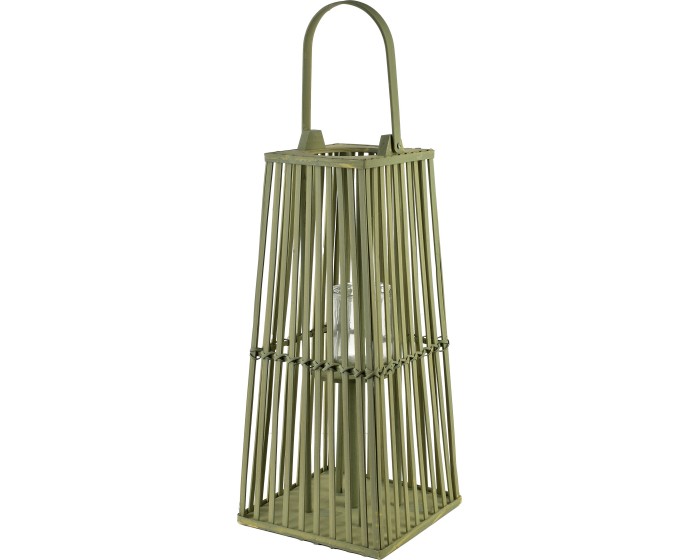 Proutěná lucerna LUCIE Green 26,5x57 cm zelená