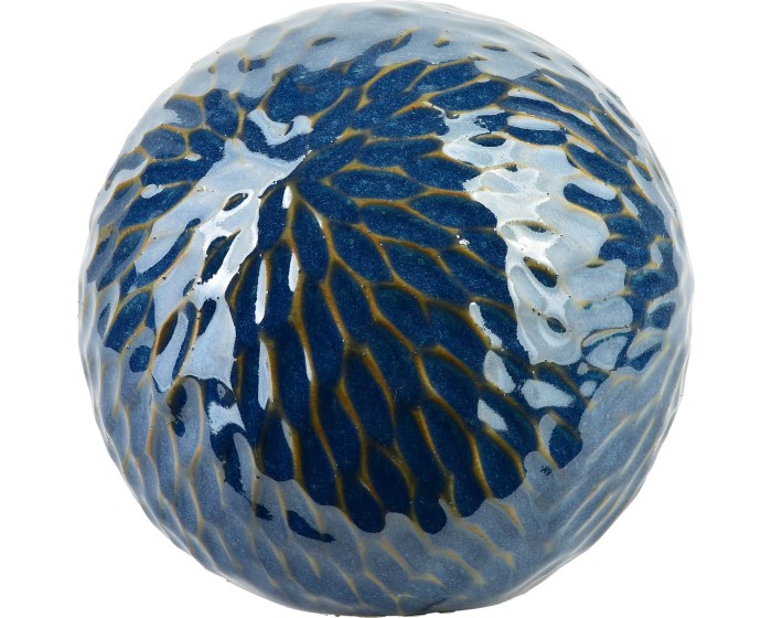 Keramická dekorativní koule Saggio Pattern 10 cm modrá