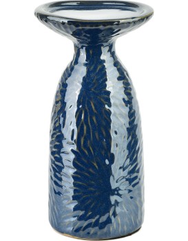 Keramický svícen YARINE BLUE 20 cm modrý